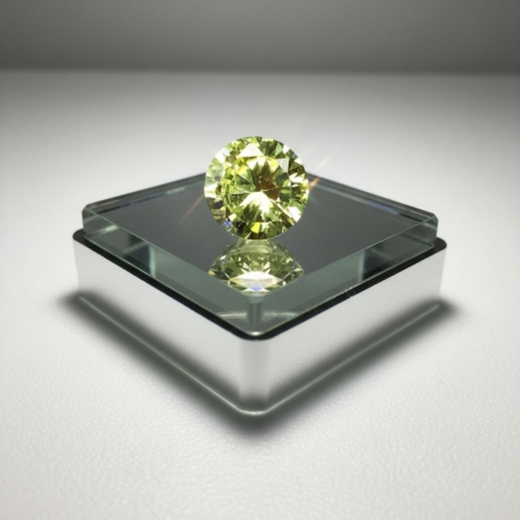 3.40 Ct Cambodian Loose Green Zircon Excellent Round Cut Heated Treated Gemstone